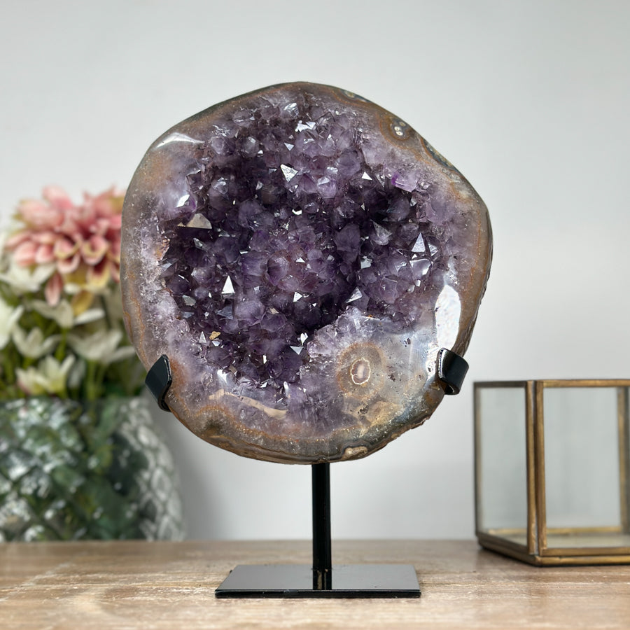 Amethyst &amp; Jasper Stone Geode - MWS1195