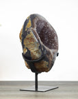 Large polished Agate & Amethyst Geode on Iron Stand - MWS0367