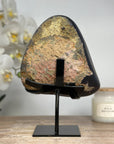 Stunning Amethyst, Jasper and Agate Geode - Metallic Stand Included - MWS1696