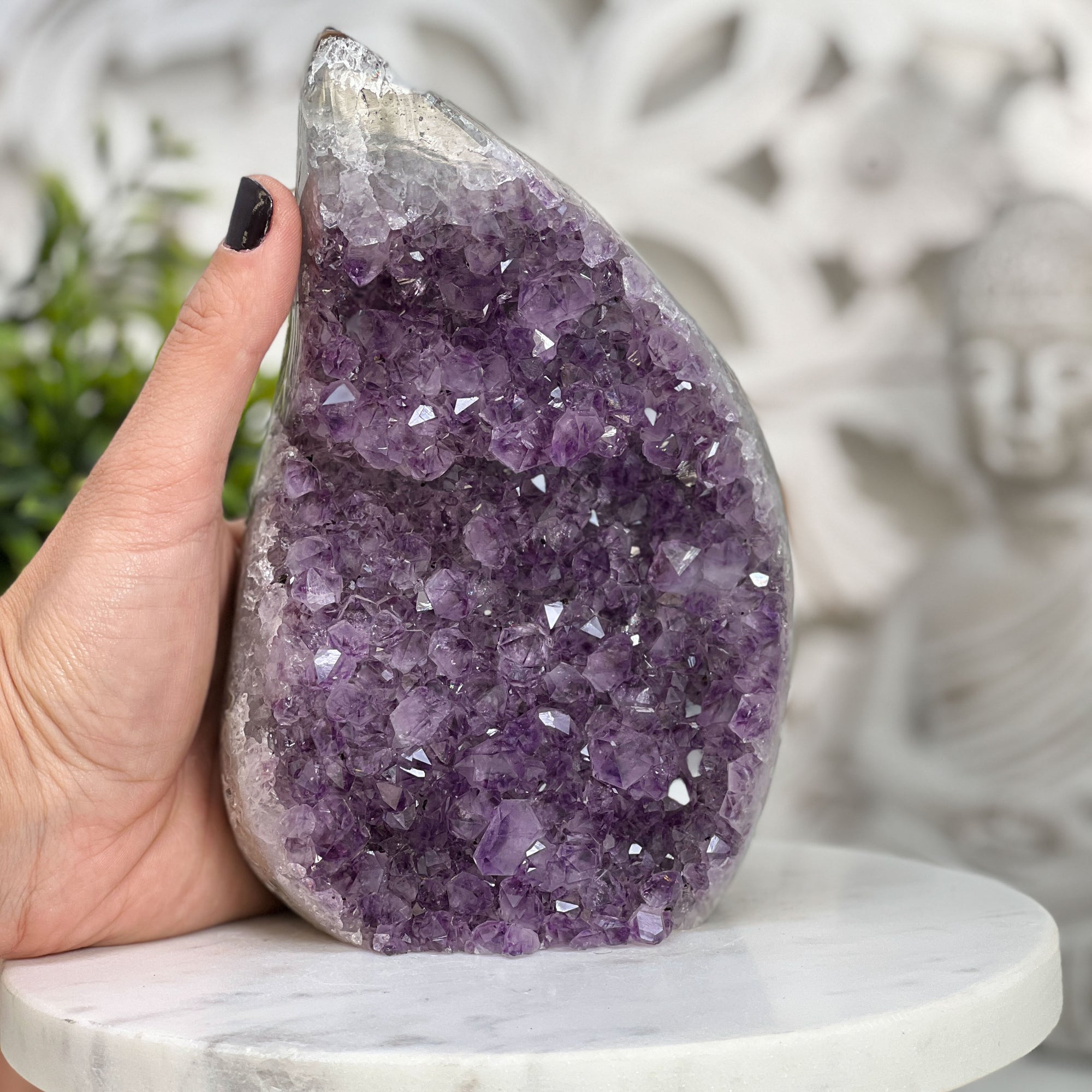 Large Natural Amethyst Flame Carving - FST0079