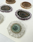 Genuine Amethyst, Agate, Quartz & Green Jasper Stalactite Slices Flat - Perfect for Crafting Unique Jewelry - STS0023