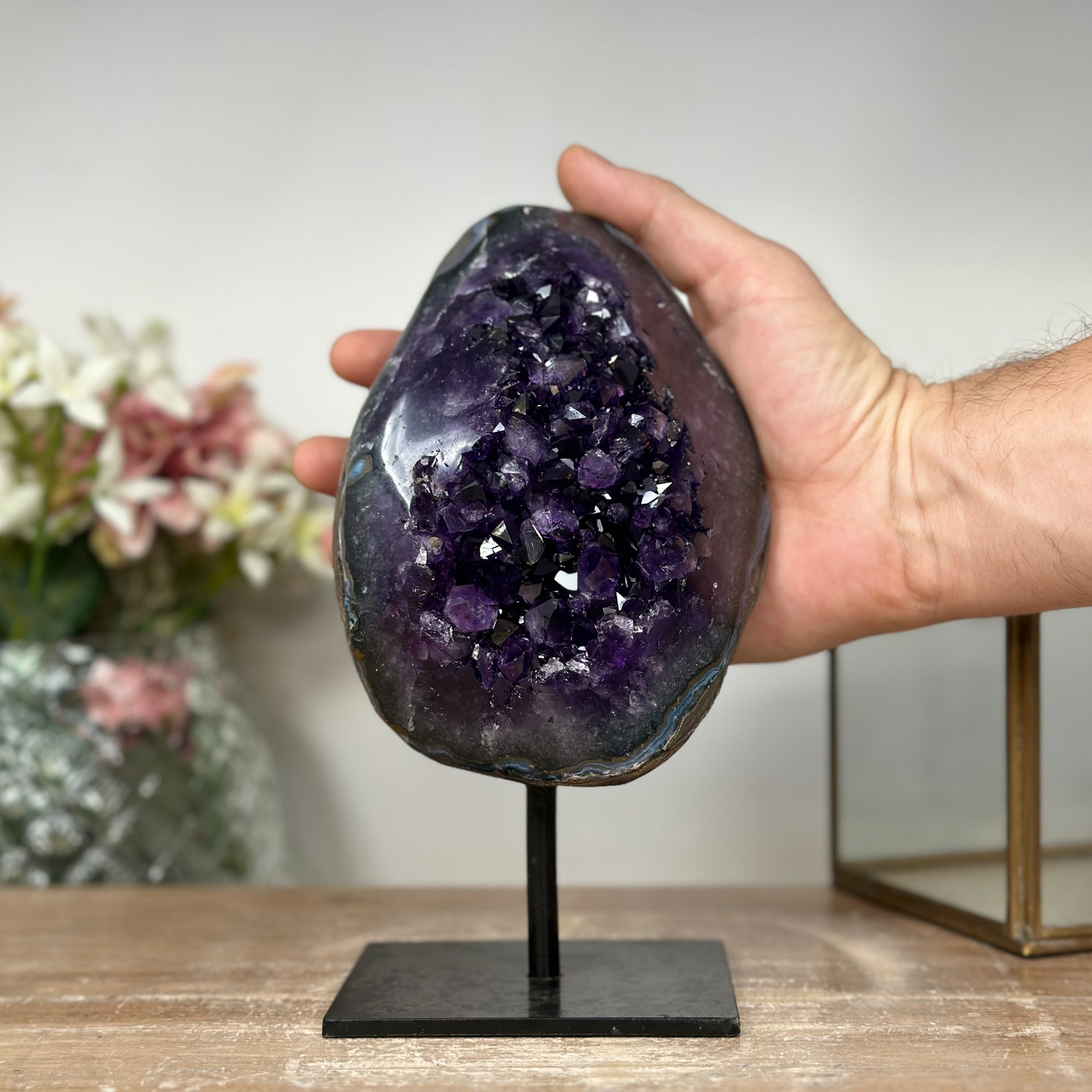 Premium Deep Purple Amethyst with Fixed Stand - AWS0544