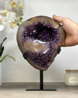 Beautiful Natural Amethyst Geode, Metal Stand Included - MWS1740