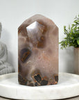 Unique Natural Quartz Stone Tower with Calcite Inclusion  - STP0160