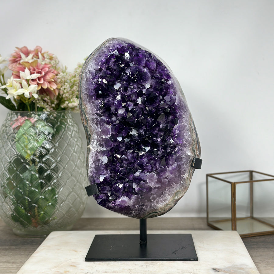 Premium Uruguayan Amethyst Geode with Large Purple Crystals – Ideal for Energy Work or Unique Gift - MWS0901