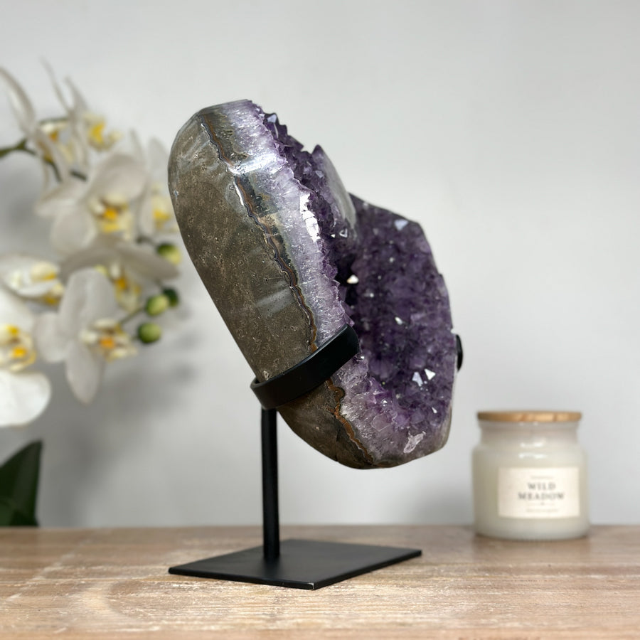 Natural Amethyst Crystal Geode with Stalactite Eye Formation - MWS1344