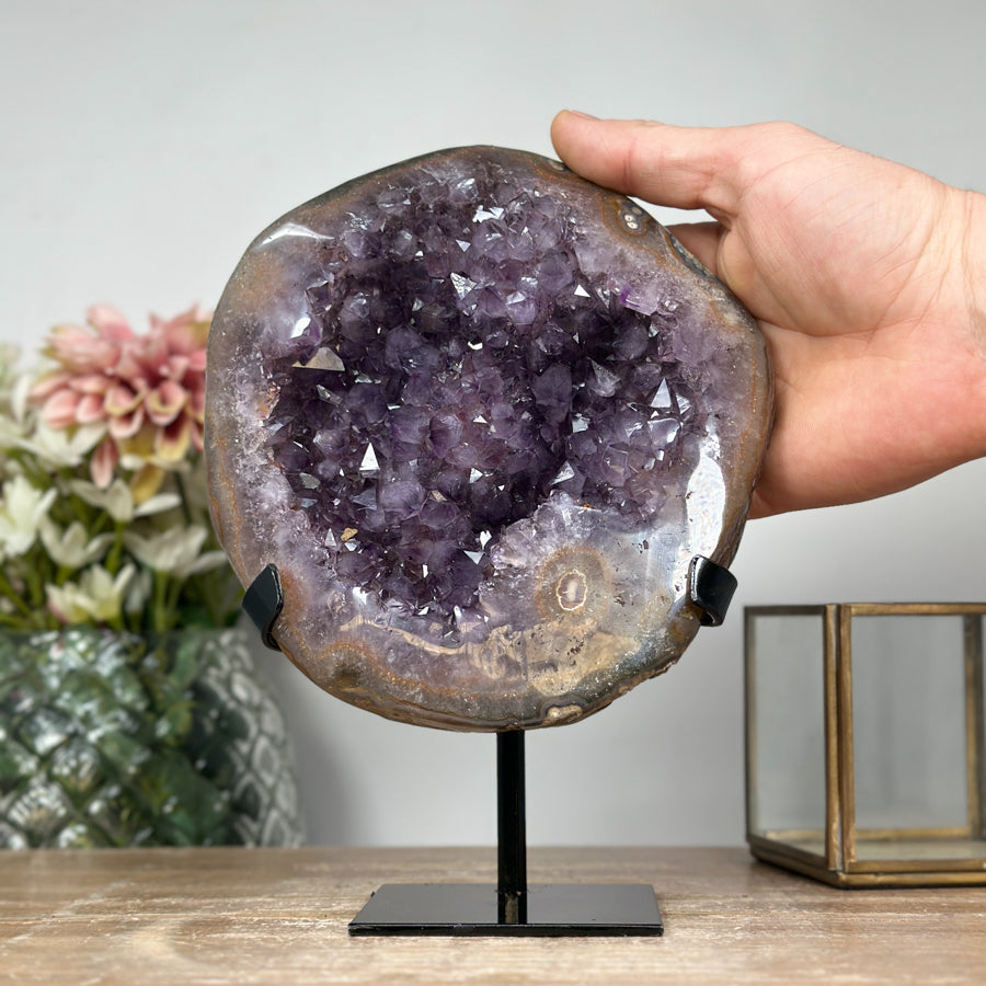 Amethyst &amp; Jasper Stone Geode - MWS1195