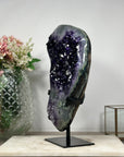 Large Deep Purple Amethyst Stone Geode with Calcite Formations - AWS0484