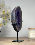 Deep Purple Amethyst & Blue Agate Geode Portal Slice - MWS1672