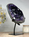 Deep Purple Natural Amethyst Geode, Stand Included - MWS1732