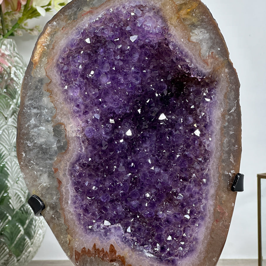 Charming Natural Amethyst &amp; Quartz Geode Centerpiece - MWS0914