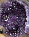 Beautiful Uruguayan Amethyst Geode with Blue Banded Agate Shell - MWS1662