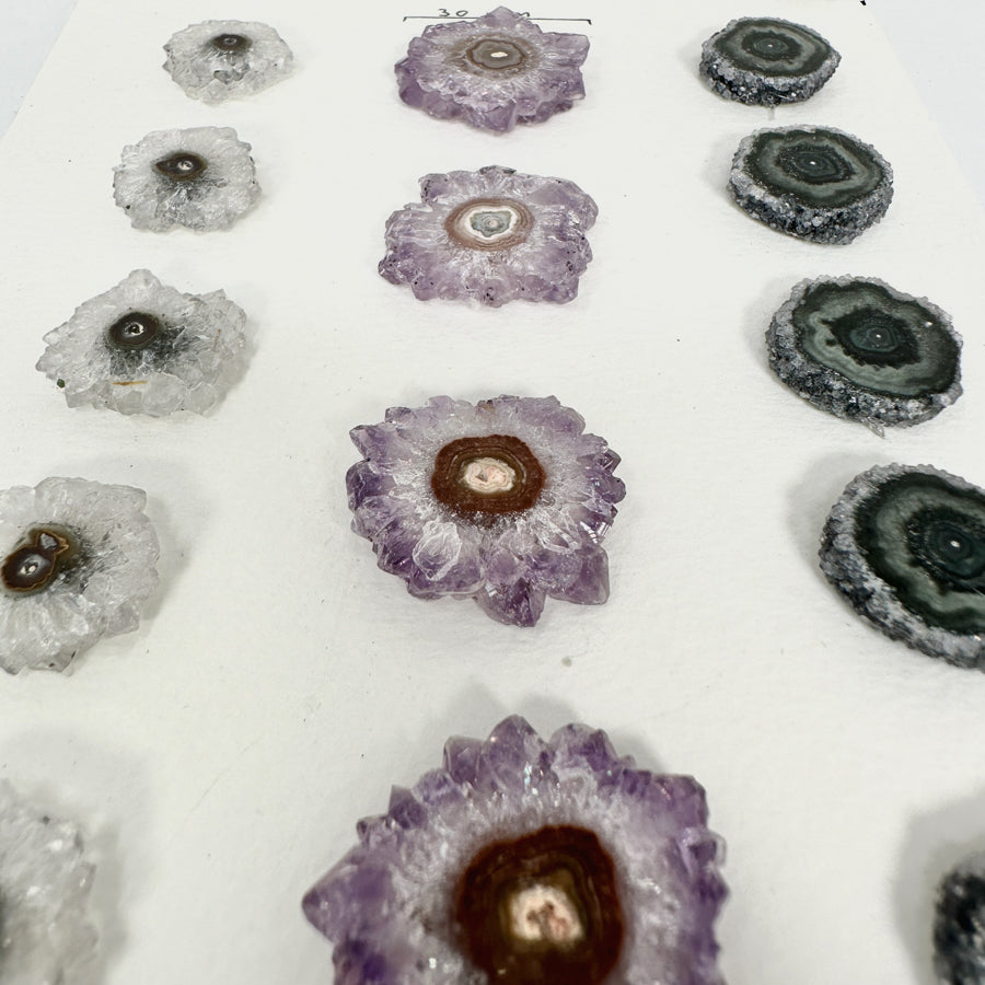 Amethyst, Quartz &amp; Green Jasper Stalactite Slices Wholesale Flat - Ideal for Pendants - STS0009