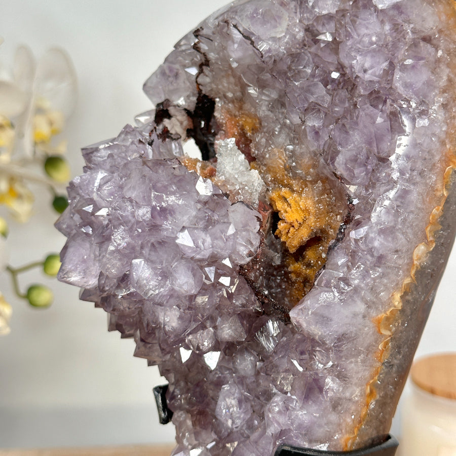 Rare Amethyst Matrix with Double Crystallization &amp; Calcite Formation - MWS1739