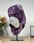 Natural Amethyst Cluster with Large Calcite Specimen - MWS0994