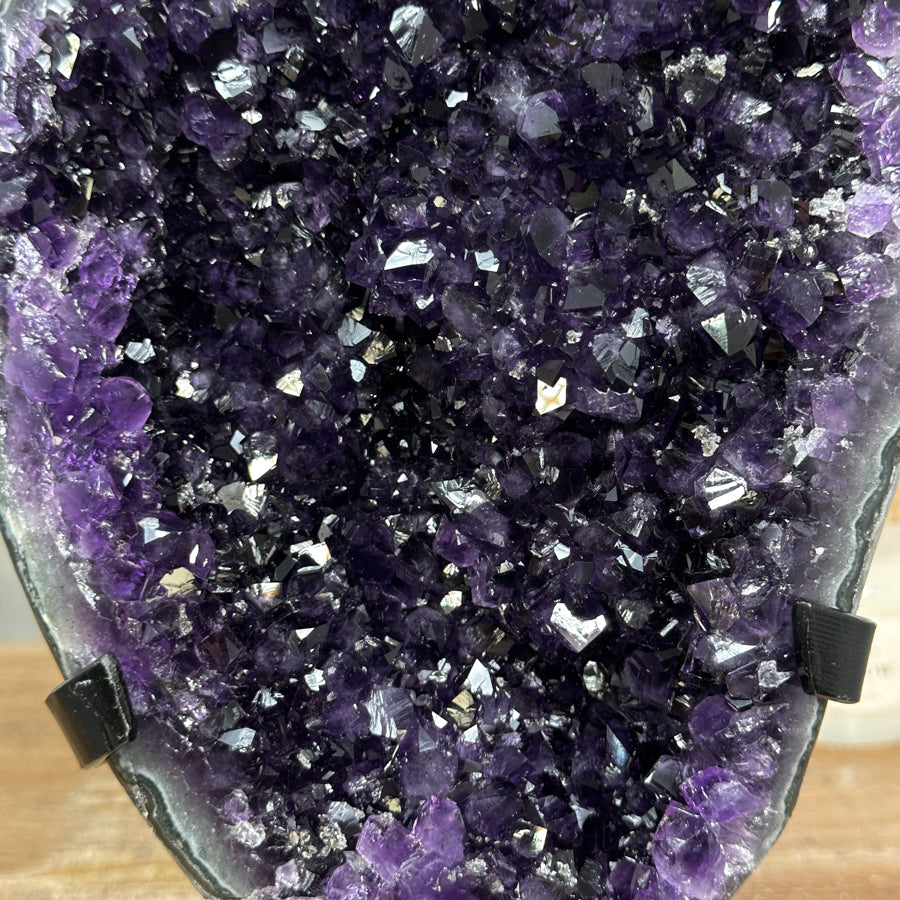 Top Grade Natural Amethyst Geode, Metallic Stand included - MWS1728