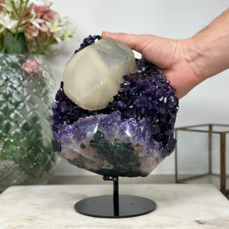 Beautiful Amethyst &amp; Calcite Specimen, Collector Grade Crystal - MWS0917