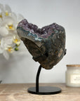 Natural Amethyst Geode, Metallic Stand Included - MWS1396