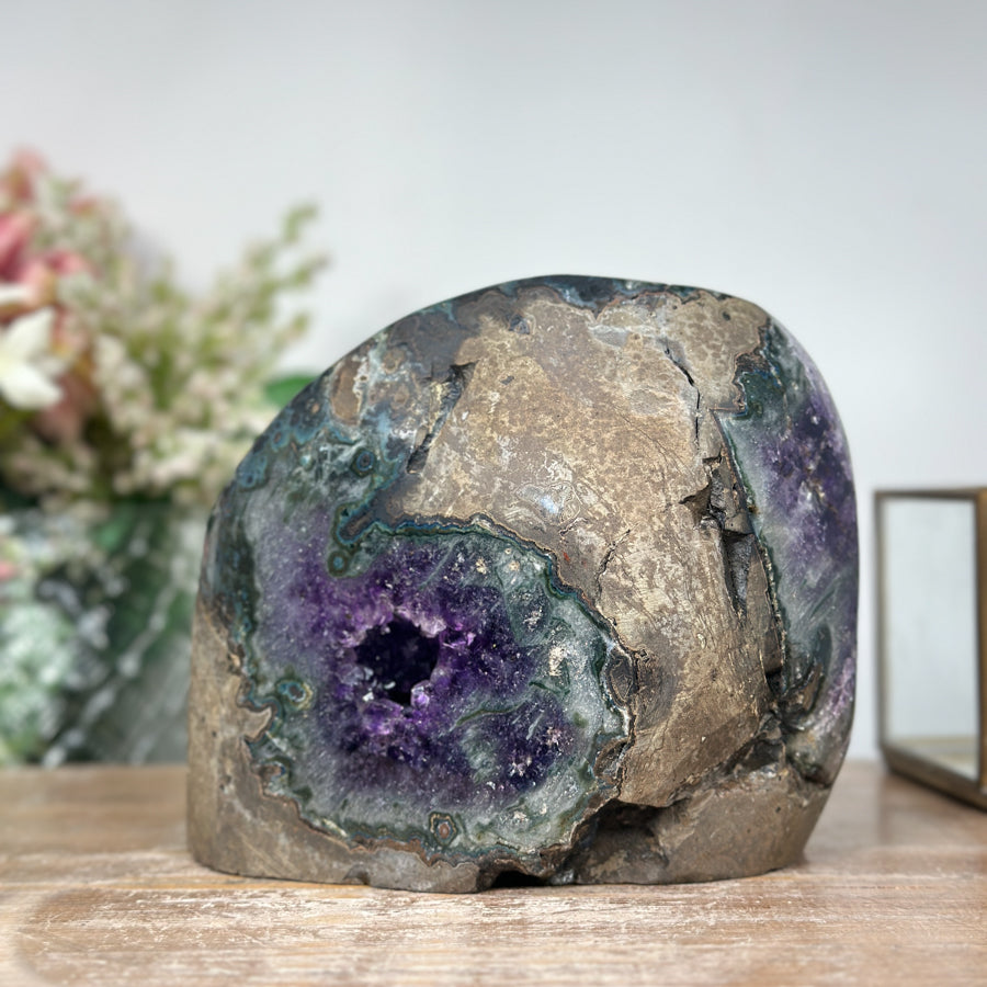 Beautiful Natural Amethyst Geode with Cut Base - CBP0531