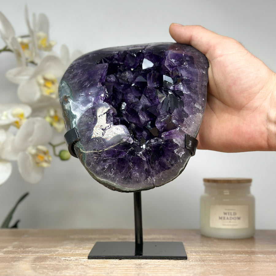 Large Natural Amethyst Geode with Large &amp; Shinny Crystals - MWS1726