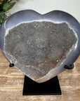 Natural Blue agate & Quartz Stone Heart with Stand - HST0178