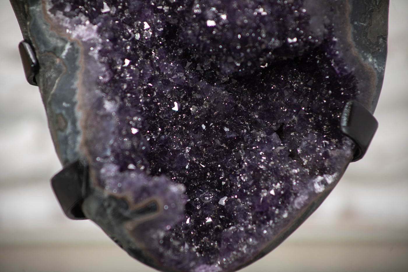 Amethyst with Hematite &amp; Druzzy Quartz - Energize and Balance Your Space - MWS0333