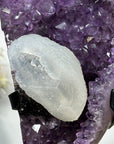 Natural Amethyst Cluster with Large Calcite Specimen - MWS0994