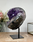 Magnificent Uruguayan Amethyst Geode on Metallic Stand - Elegant Display Piece - MWS0886