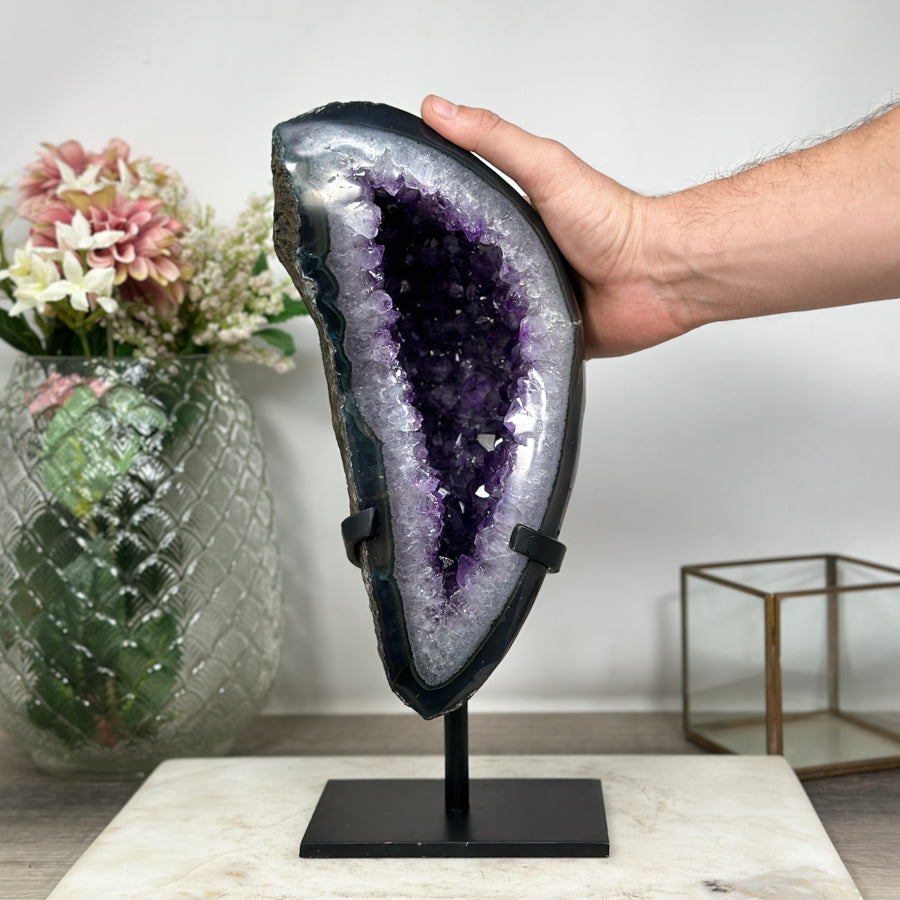 Natural Large Amethyst &amp; Agate Geode – Perfect for Meditation or Home Decor - MWS0902