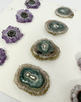 Genuine Amethyst & Green Jasper Stalactite Slices Flat - Perfect for Crafting Unique Jewelry - STS0007