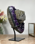 Outstanding Natural Amethyst Cluster with Huge Calcite Crystal, Great Addition to Your Crystal Collection - MWS0952