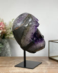 Magnificent Uruguayan Amethyst Geode on Metallic Stand - Elegant Display Piece - MWS0886