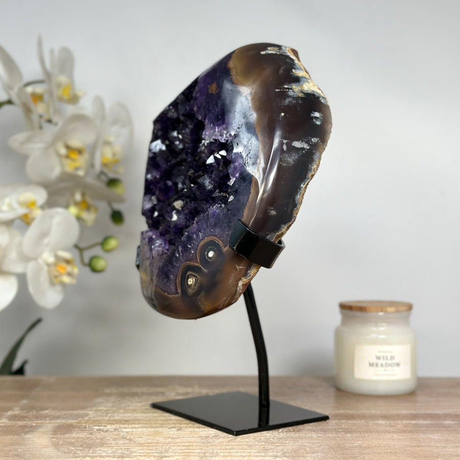 Outstanding Natural Amethyst Geode with agate Shell - MWS1735