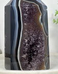 Unique Blue Banded Agate & Amethyst Stone Tower  - STP0181