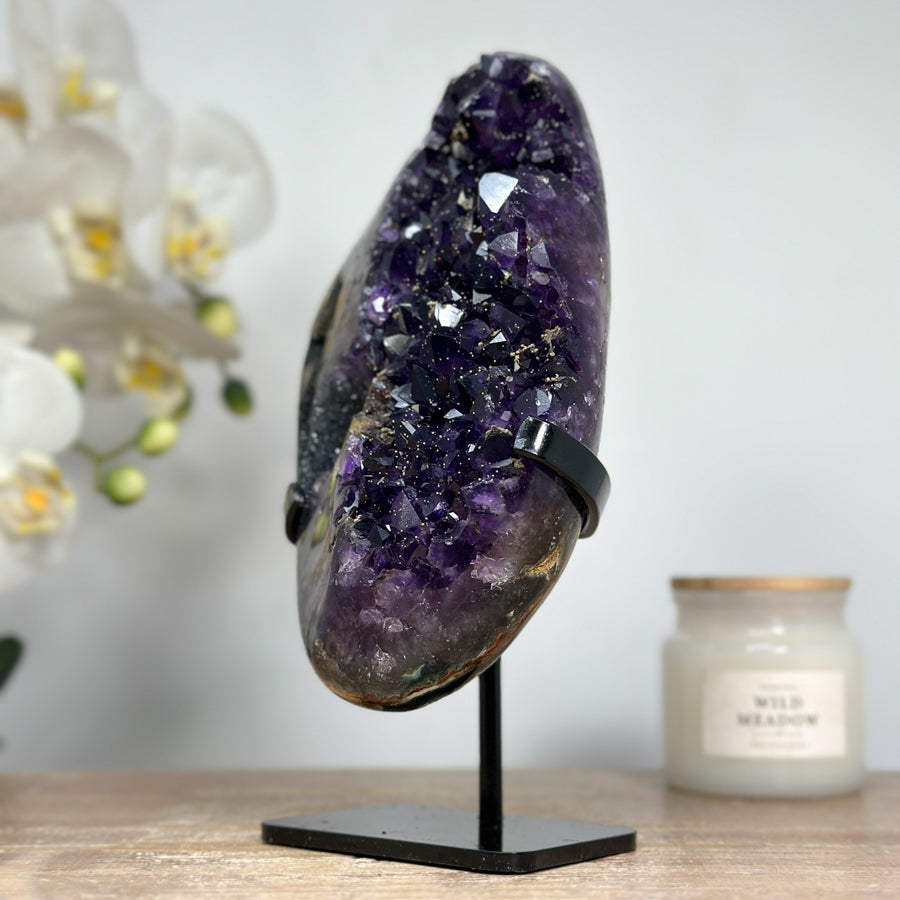 Natural Top Grade Amethyst Cluster with Rare Quartz Druzy &amp; Calcite Inclusions - MWS1584