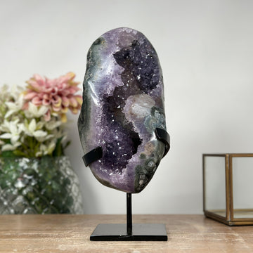 Beautiful Amethyst Geode with Unique Calcite Crystal Formation - MWS1056