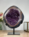 Beautiful Agate & Amethyst Stone Cave, Metallic Stand Included - MWS0932