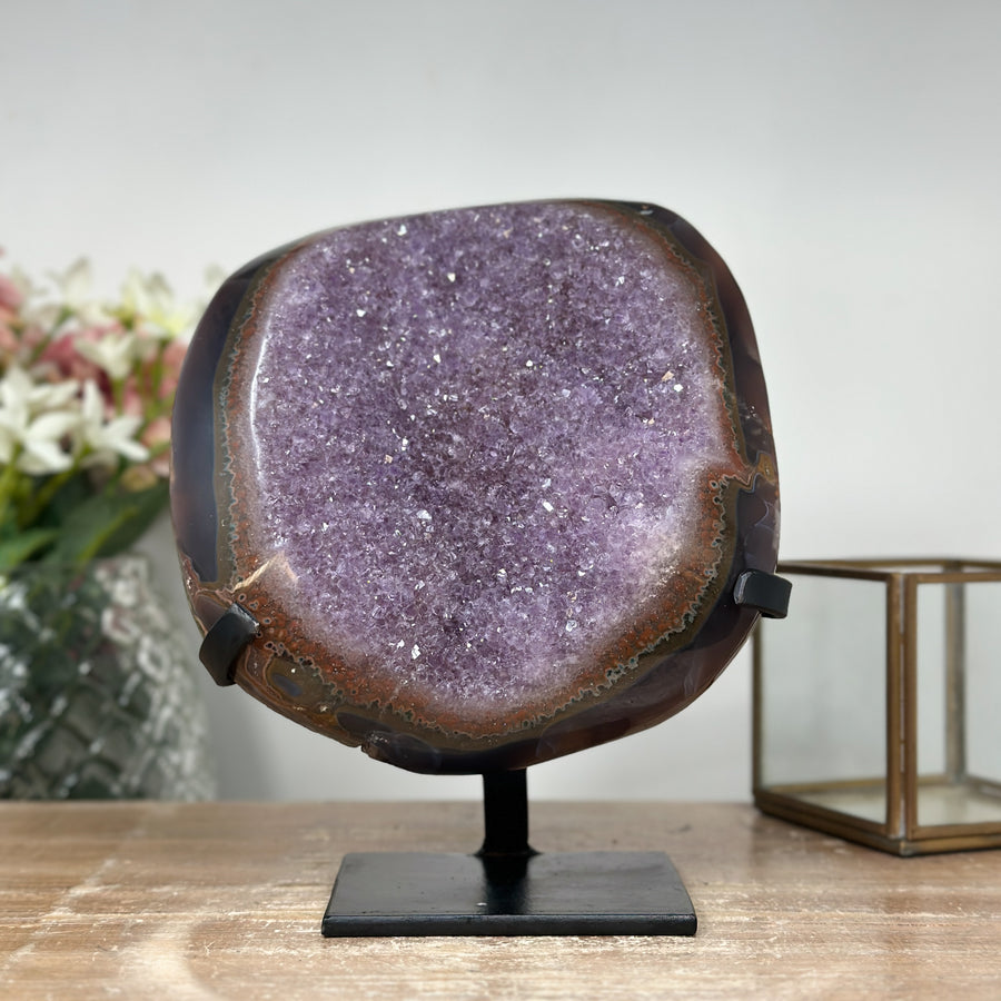 Natural Large Amethyst Geode, Stand Included - AWS1356