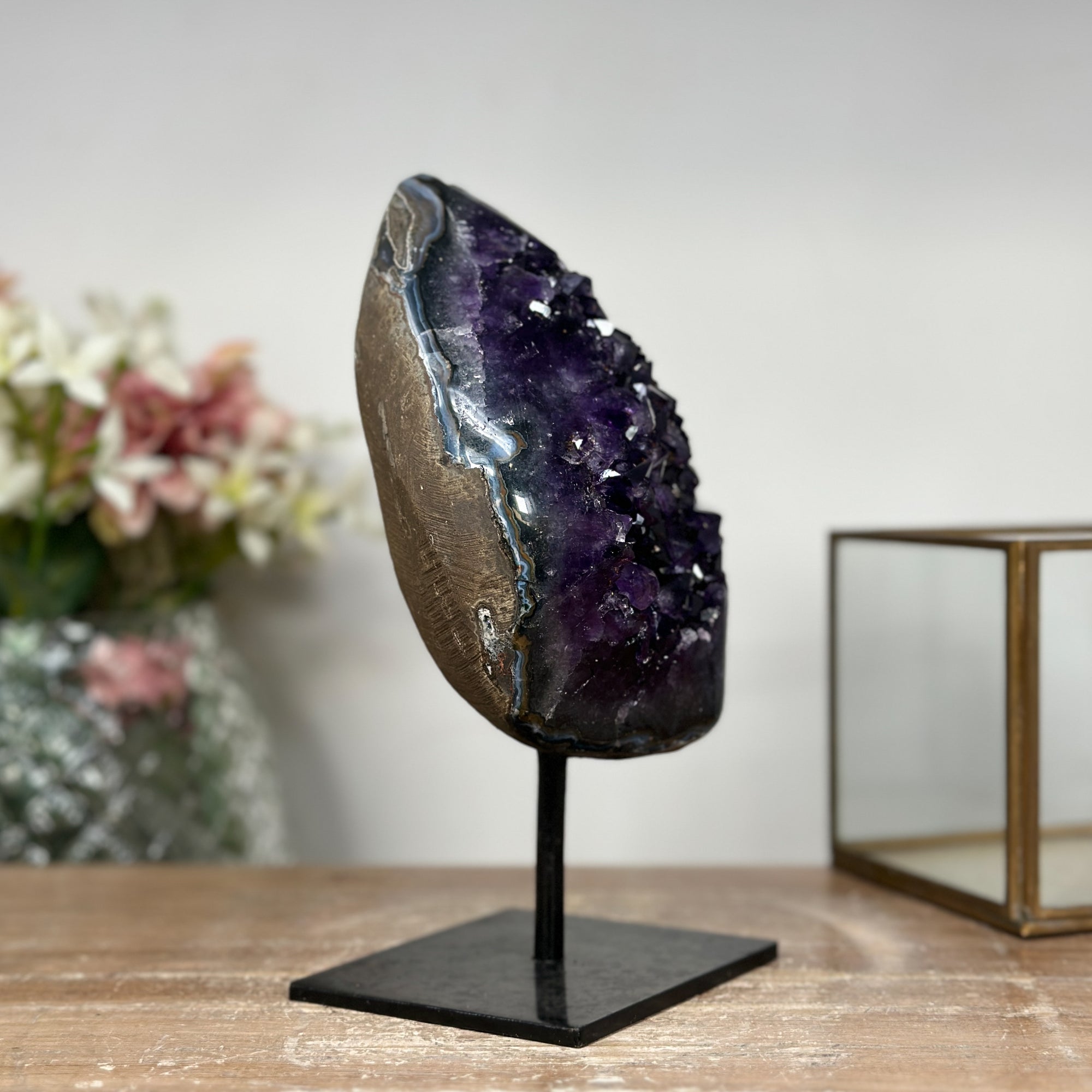 Premium Deep Purple Amethyst with Fixed Stand - AWS0544