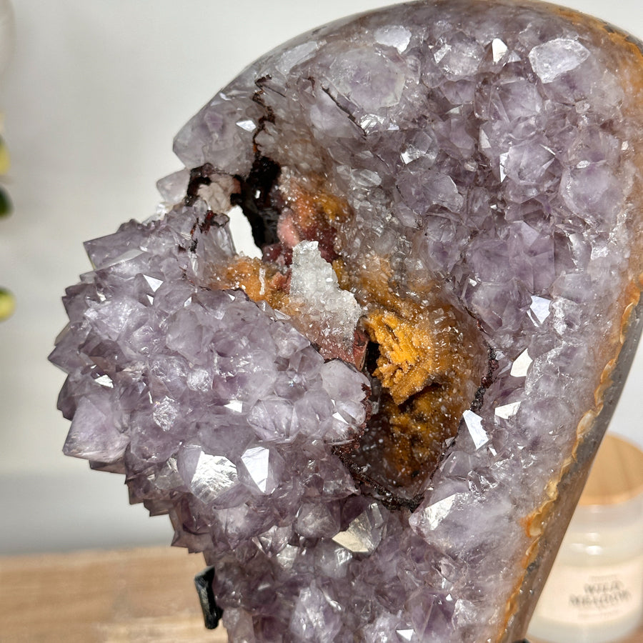 Rare Amethyst Matrix with Double Crystallization &amp; Calcite Formation - MWS1739