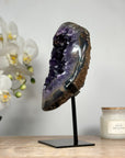 Natural Amethyst Stone Geode with Agate Shell - MWS1611