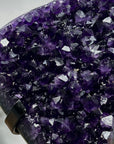 Natural Amethyst Specimen, Deep Purple Crystals, Metallic Stand Included - MWS0943