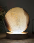 Natrual Quartz & Agate Sphere with Wooden Stand with uilt-in LED Light - SPH0143