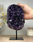 AAA Grade Natural Amethyst Cluster with Metal Stand - MWS1656