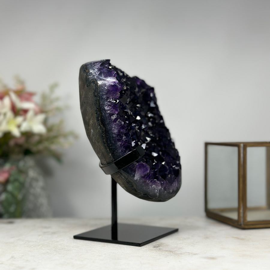 Premium Grade Natural Amethyst Crystal Cluster: A Stunning Display Piece - MWS0842