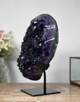 AAA Grade Uruguayan Amethyst Crystal Cluster with Metallic Stand - Ideal for Office Decor - MWS1102