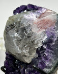 Outstanding Natural Amethyst Cluster with Huge Calcite Crystal, Great Addition to Your Crystal Collection - MWS0952