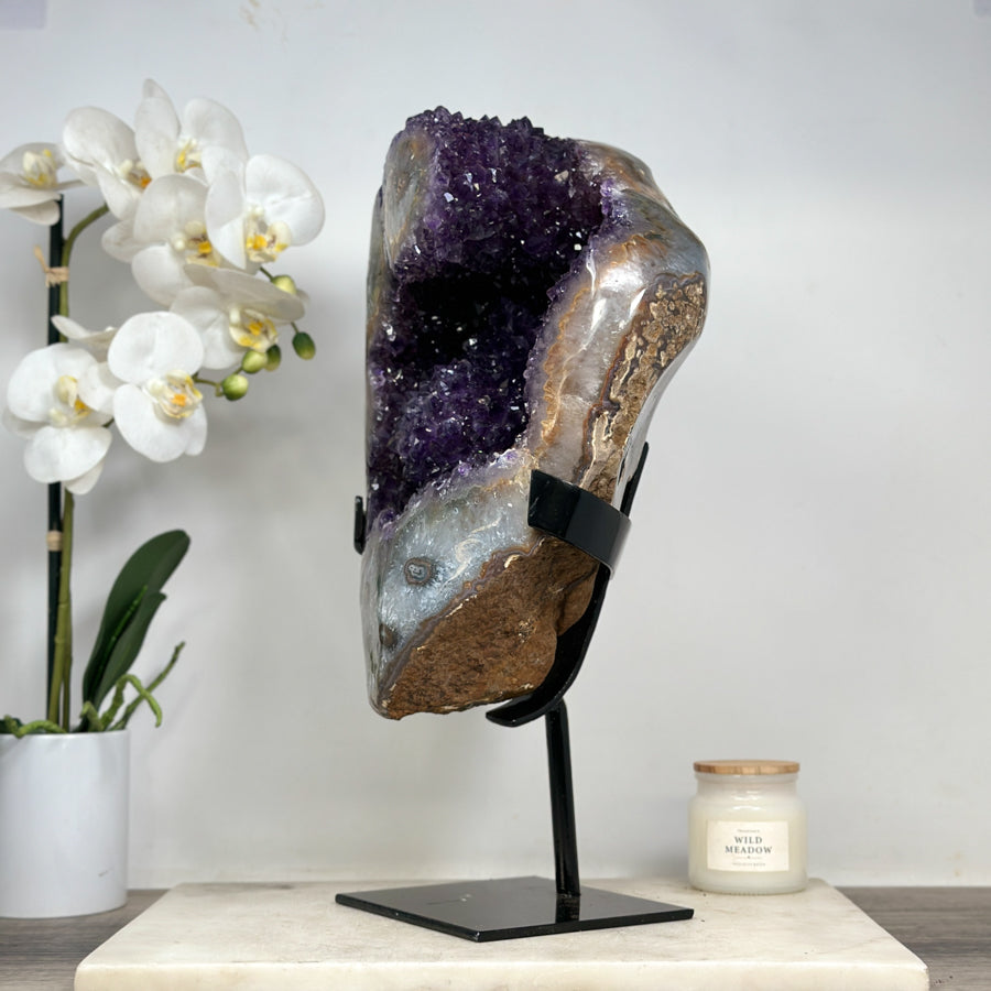 Top Quality Huge Amethyst &amp; Quartz Specimen with Beautiful Stalactite Eye - MWS1618