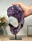 Natural Amethyst Cluster with Large Calcite Specimen - MWS0994