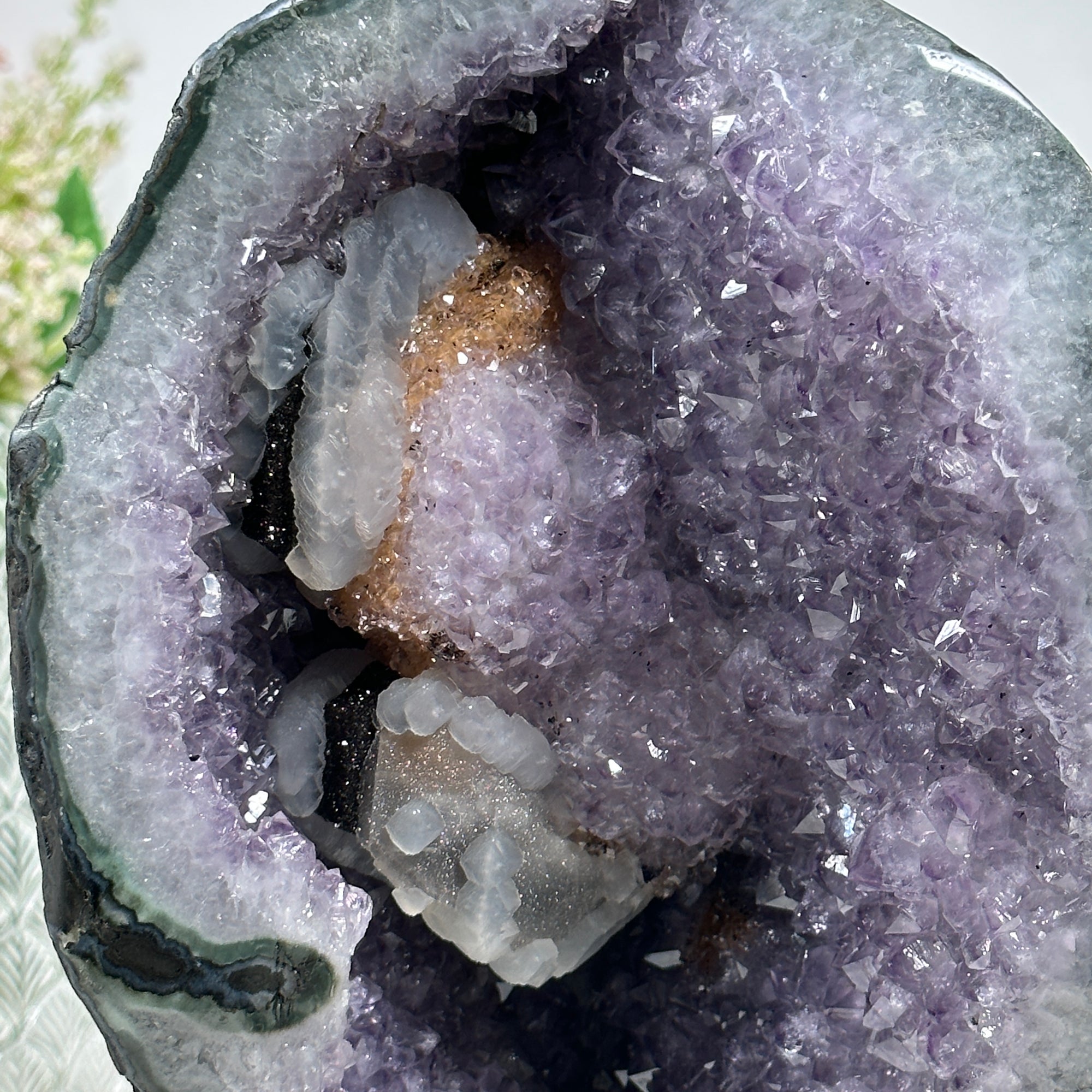 Huge Amethyst Geode with Unique Calcite Specimen - AWS1064